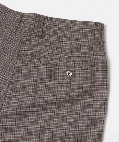 格紋高腰寬鬆西裝褲