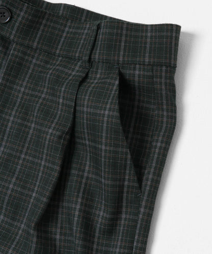 格紋高腰寬鬆西裝褲