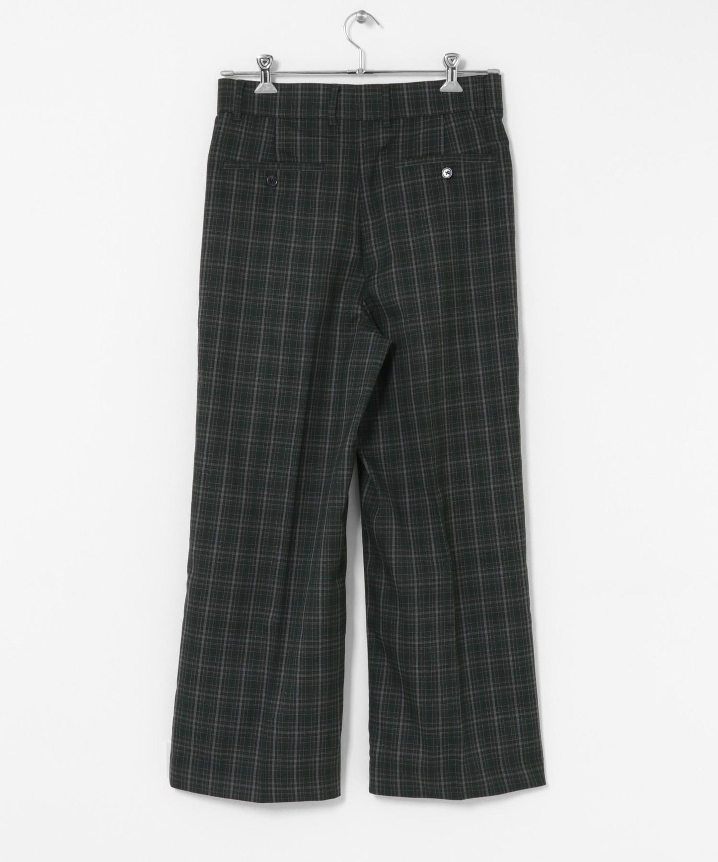 格紋高腰寬鬆西裝褲