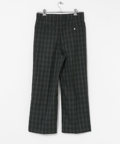 格紋高腰寬鬆西裝褲