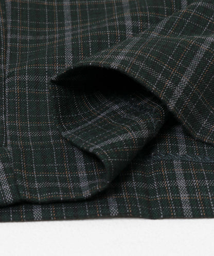 格紋高腰寬鬆西裝褲