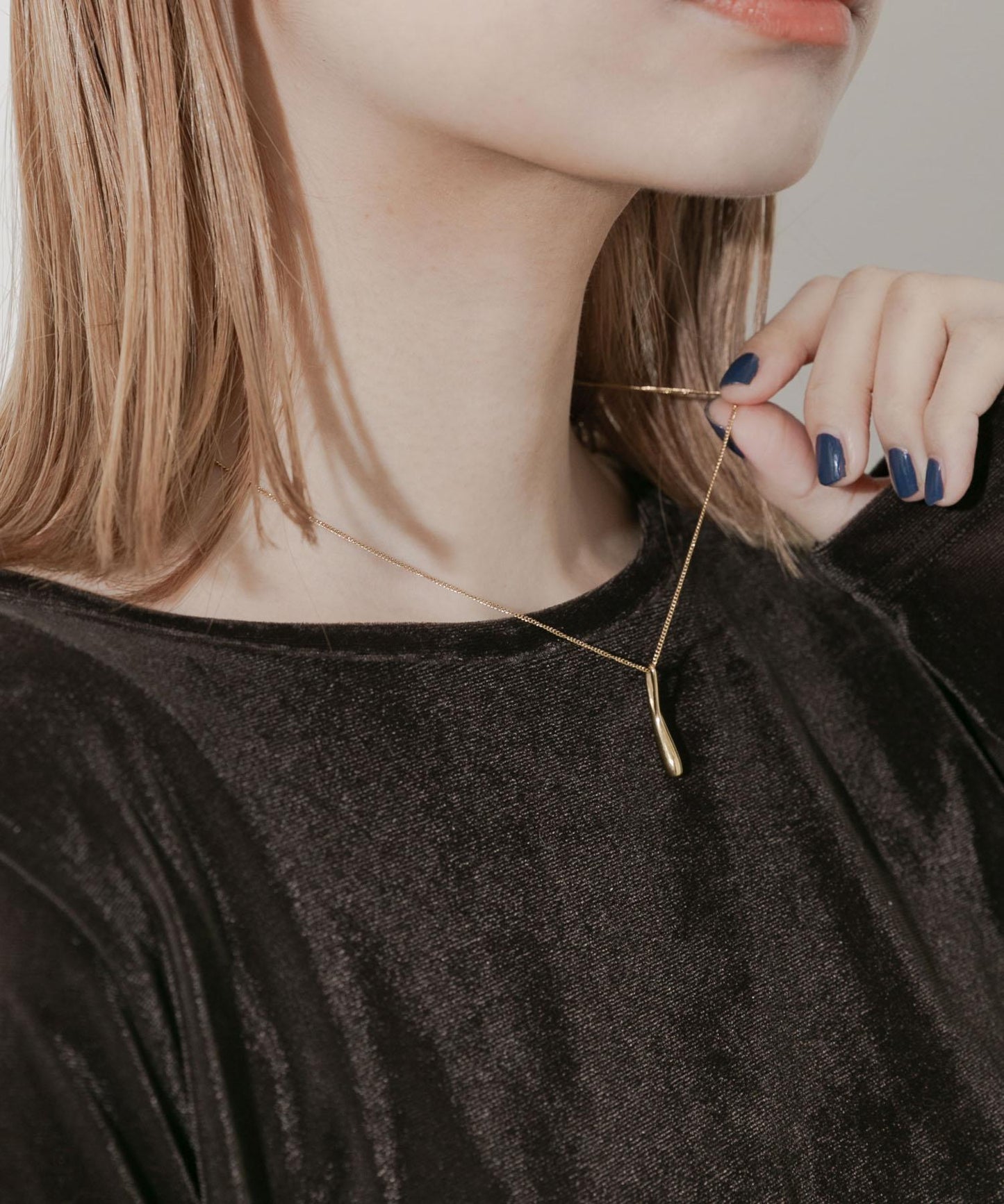 不鏽鋼漸變水滴吊墜項鍊