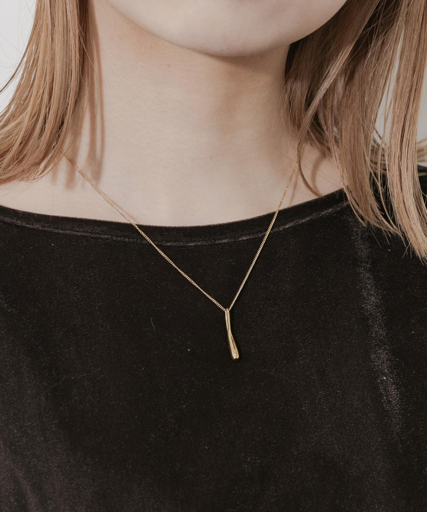 不鏽鋼漸變水滴吊墜項鍊