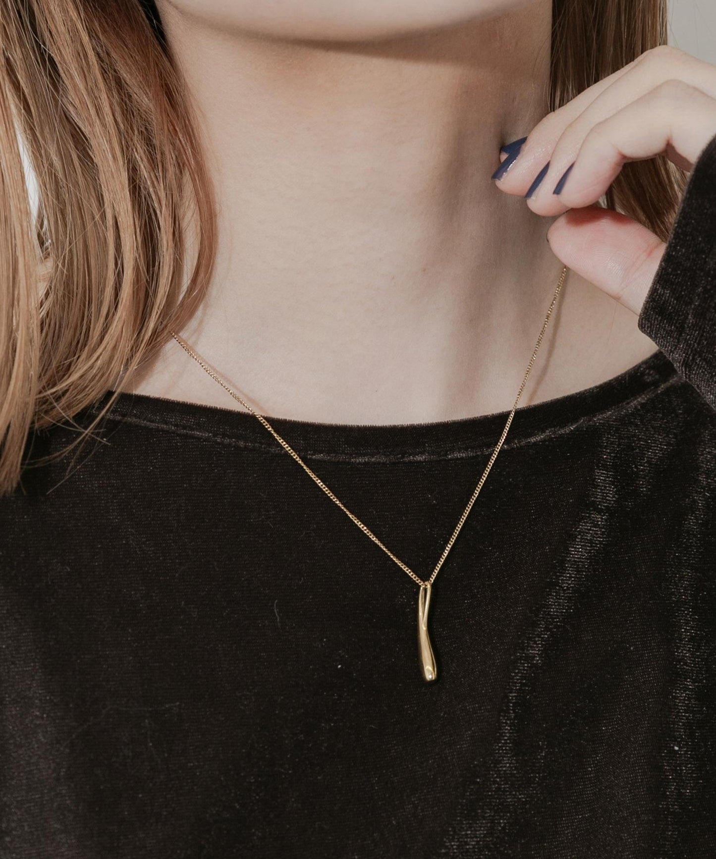 不鏽鋼漸變水滴吊墜項鍊