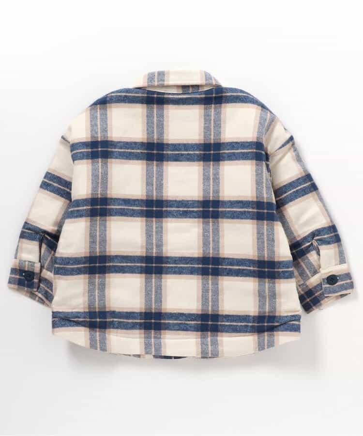 磨毛格紋襯衫夾克