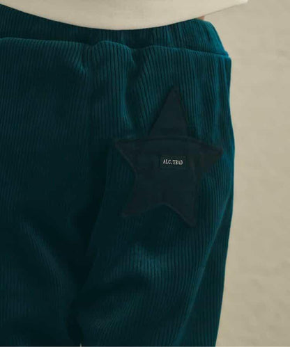 星形口袋燈芯絨長褲 10分丈