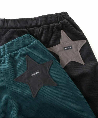星形口袋燈芯絨長褲 10分丈