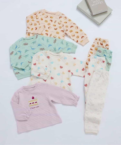 麵包&恐龍圖案絎縫睡衣