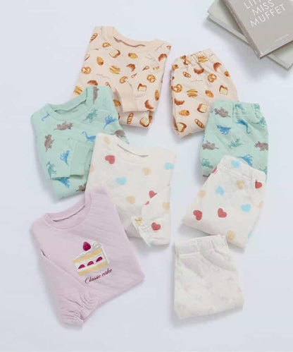 麵包&恐龍圖案絎縫睡衣