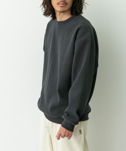 加絨華夫格寬鬆休閒套頭衫