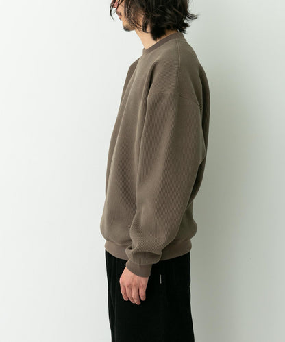 加絨華夫格寬鬆休閒套頭衫