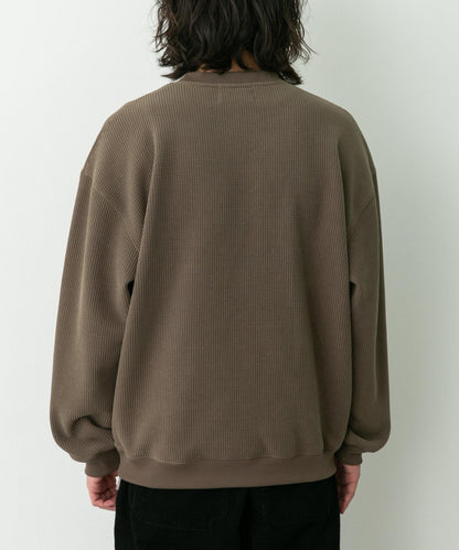 加絨華夫格寬鬆休閒套頭衫