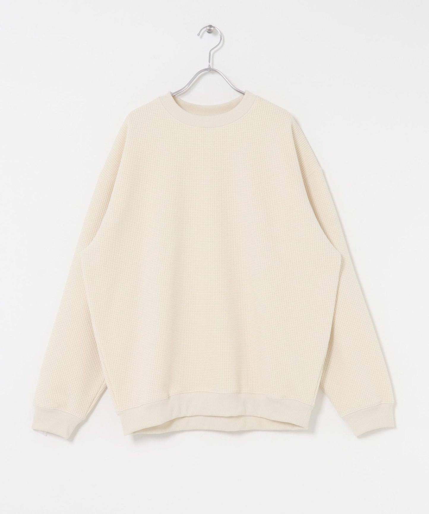 加絨華夫格寬鬆休閒套頭衫