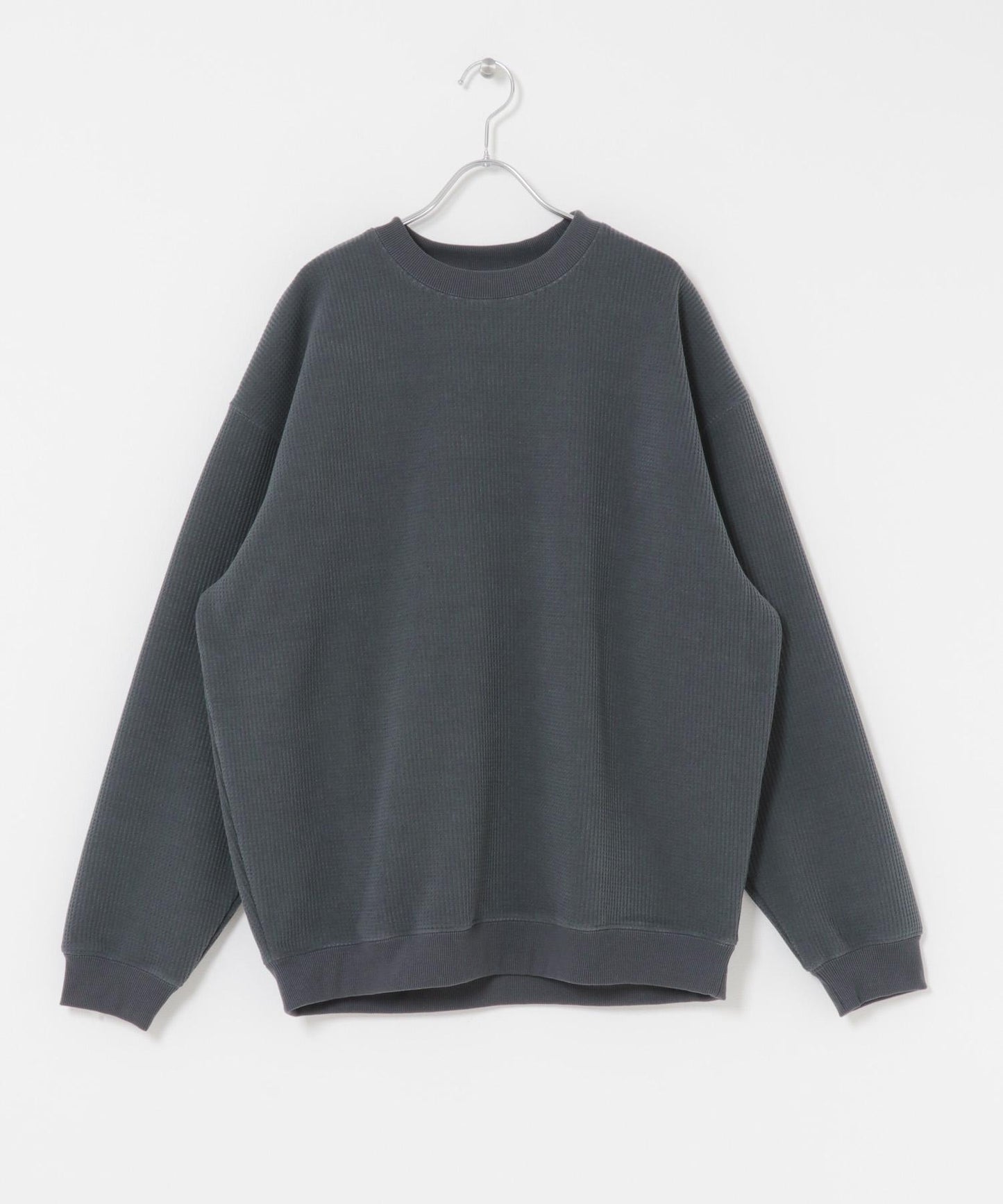 加絨華夫格寬鬆休閒套頭衫