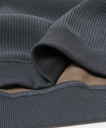 加絨華夫格寬鬆休閒套頭衫