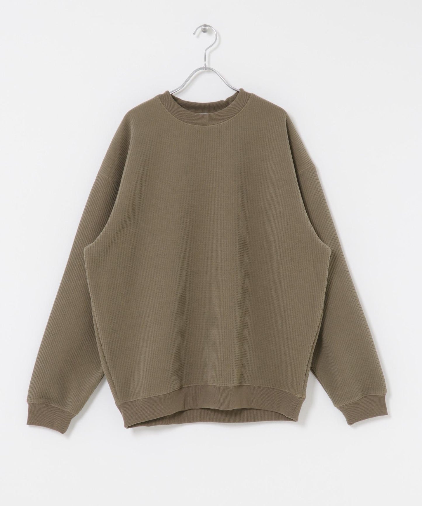 加絨華夫格寬鬆休閒套頭衫