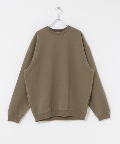 加絨華夫格寬鬆休閒套頭衫