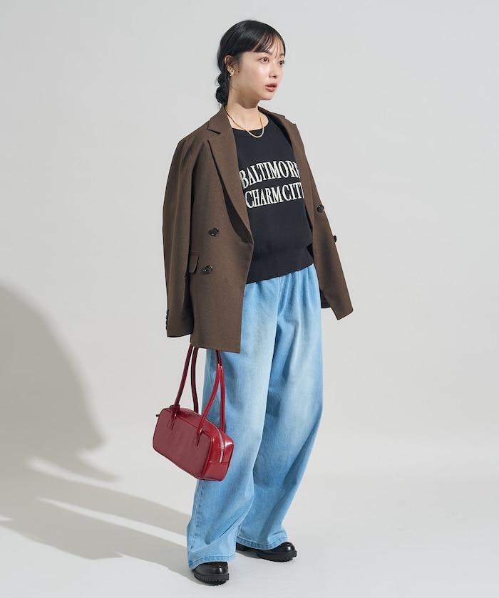 ＜有小個子尺碼＞加絨水洗牛仔休閒褲