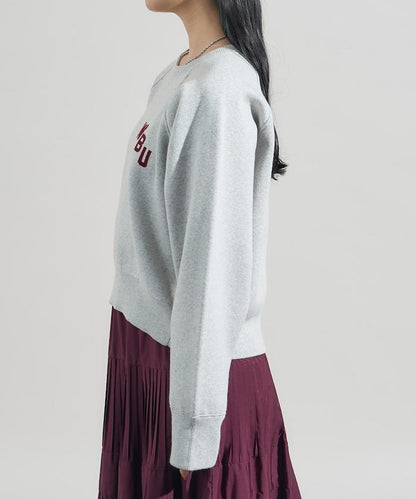 【可機洗】衛衣風格字母針織套頭衫