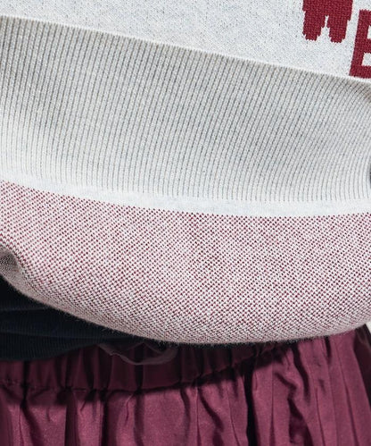 【可機洗】衛衣風格字母針織套頭衫