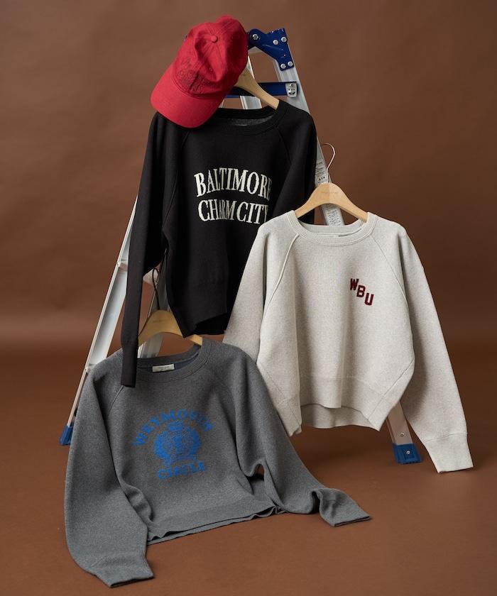 【可機洗】衛衣風格字母針織套頭衫