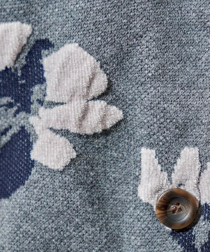 絨圈提花針織開衫