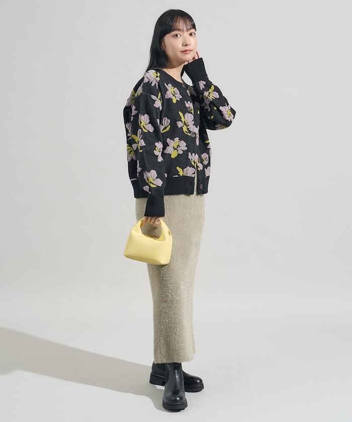 絨圈提花針織開衫