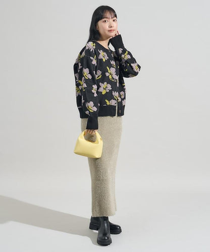 絨圈提花針織開衫