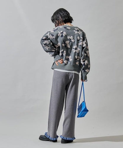 絨圈提花針織開衫