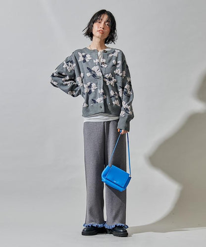 絨圈提花針織開衫