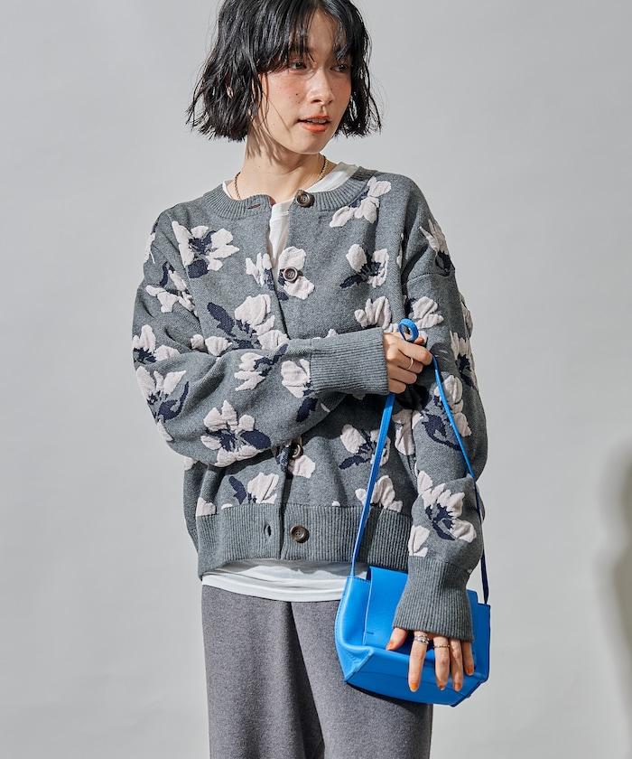 絨圈提花針織開衫