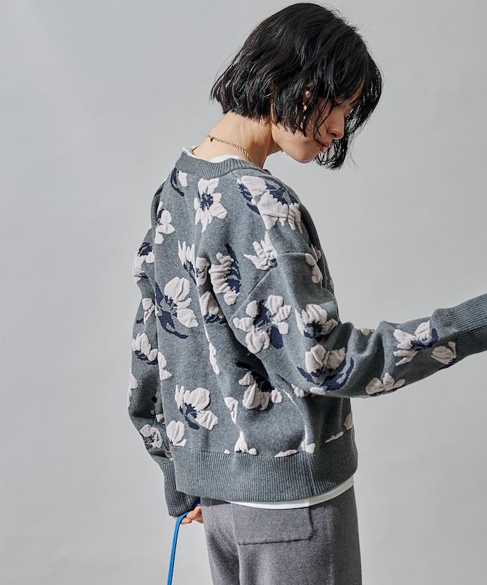 絨圈提花針織開衫