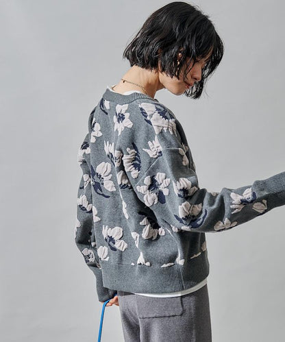 絨圈提花針織開衫