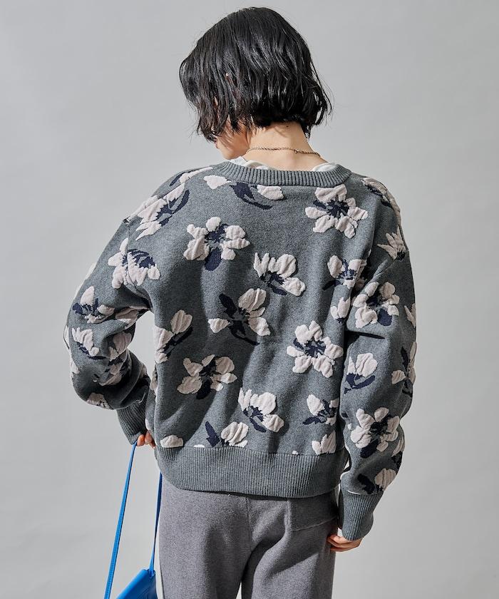 絨圈提花針織開衫