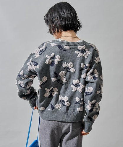 絨圈提花針織開衫