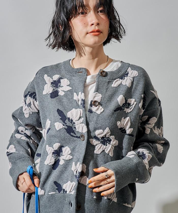 絨圈提花針織開衫