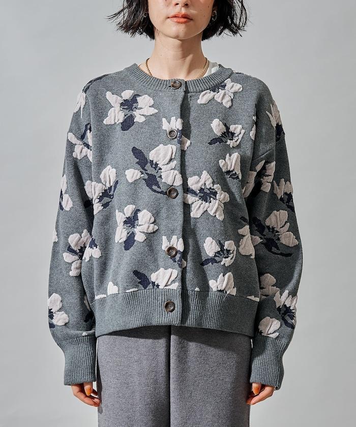 絨圈提花針織開衫