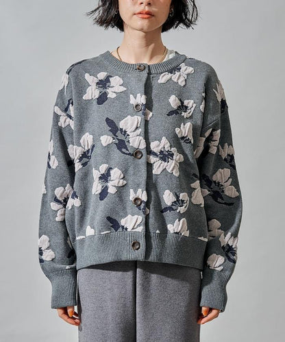 絨圈提花針織開衫