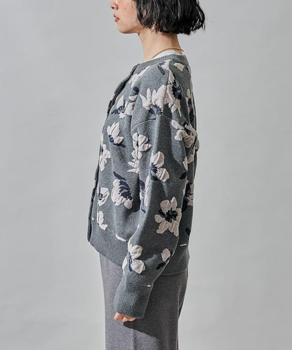 絨圈提花針織開衫