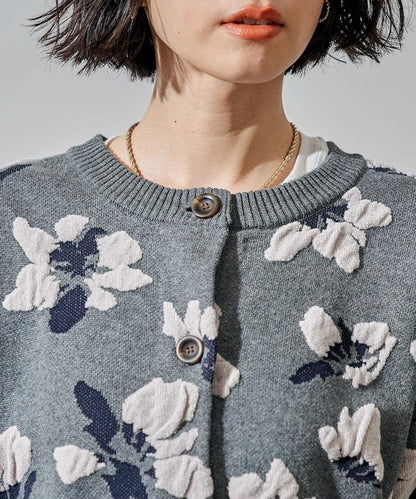 絨圈提花針織開衫