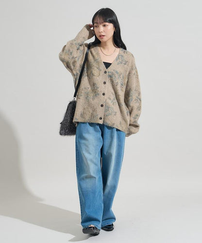 花卉印花針織開衫