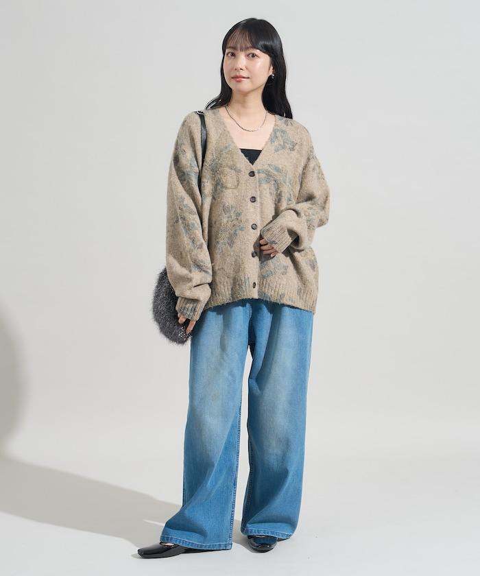 花卉印花針織開衫