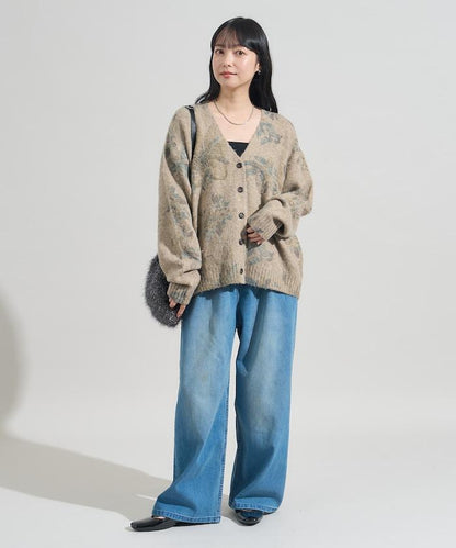 花卉印花針織開衫