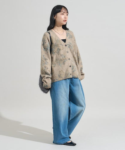 花卉印花針織開衫