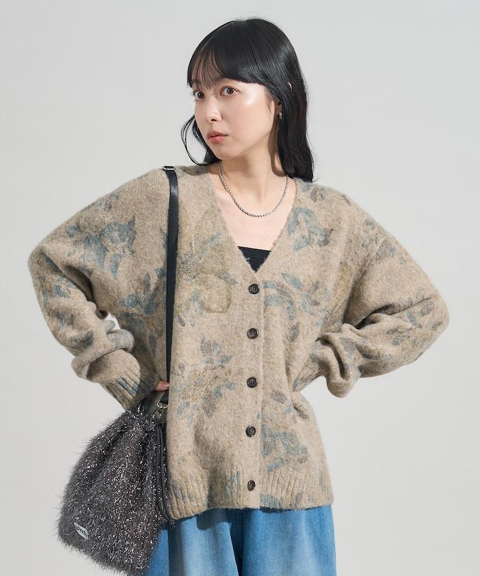 花卉印花針織開衫