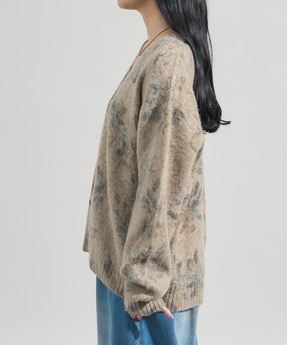 花卉印花針織開衫