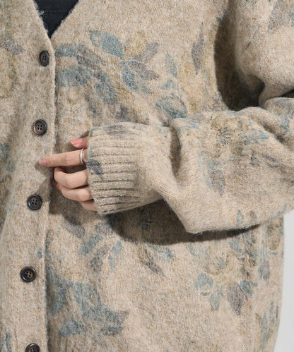 花卉印花針織開衫