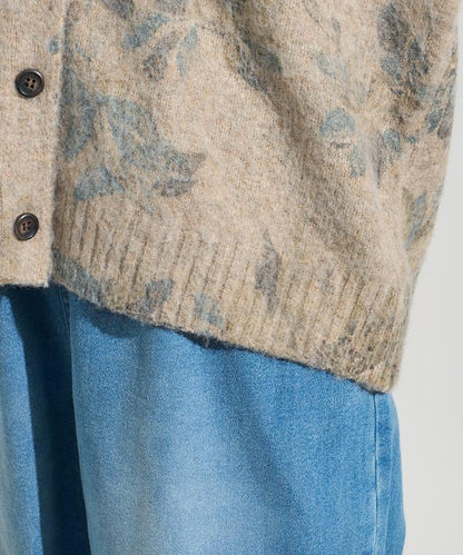 花卉印花針織開衫