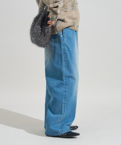 ＜有小個子尺碼＞加絨水洗牛仔休閒褲