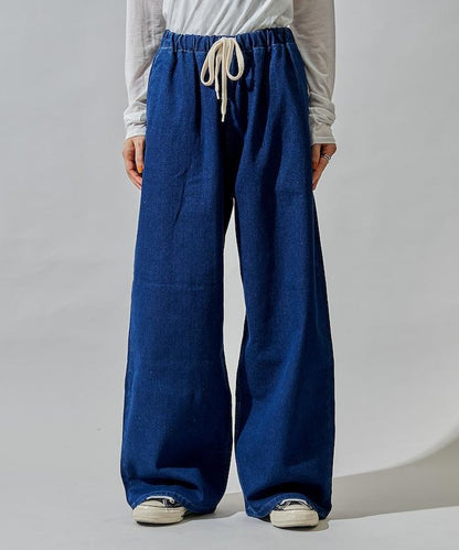 ＜有小個子尺碼＞加絨水洗牛仔休閒褲